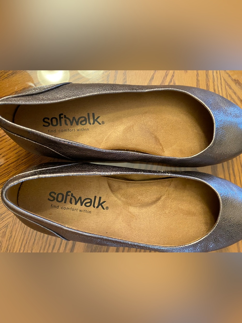 SoftWalk Women's Metallic Pewter Ballet Flats - Picture 3 of 5